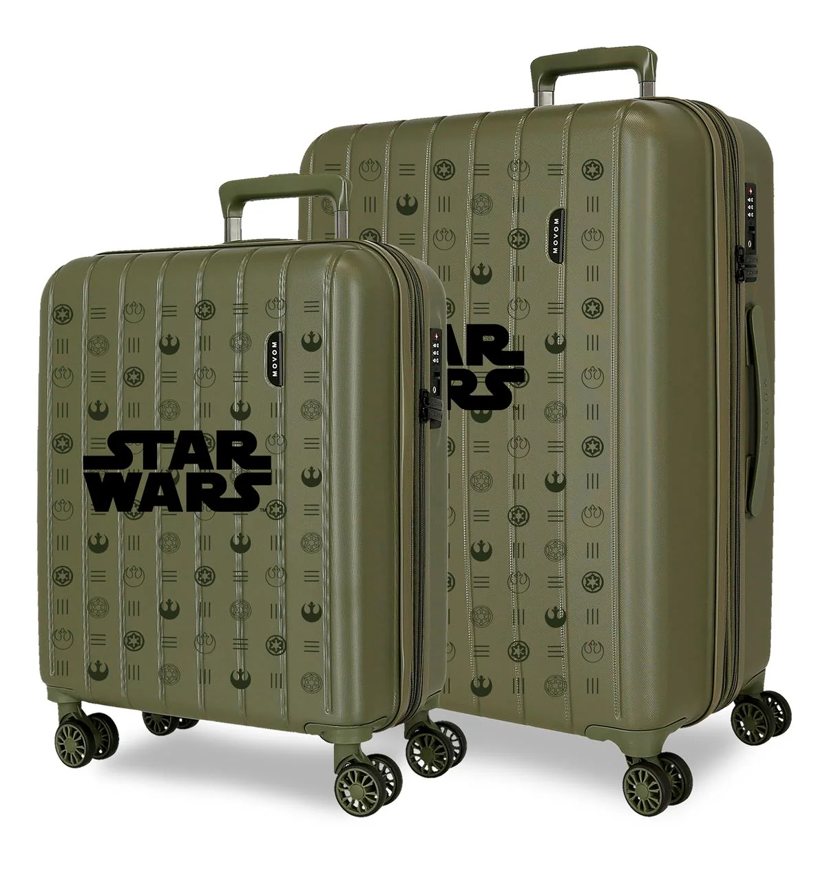 3498942 SET/2 TROLLEY ABS 55-65CM.4R.C/EXP. STAR WARS GREEN