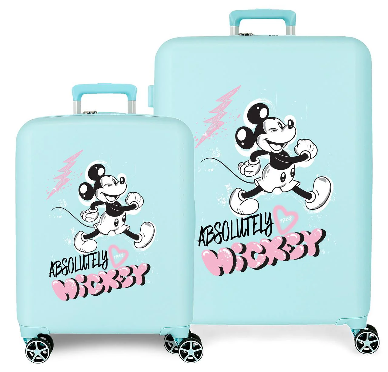 3739725 SET/2 TROLLEY  ABS 55-70CM.4R.MICKEY FRIENDLY TURQUE