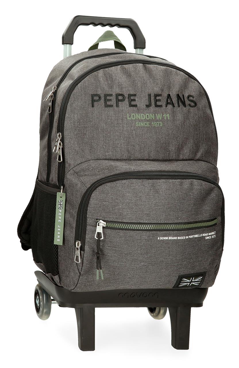 69125T2 MOCHILA ADAP. 45CM 2C. C/CARRO. PJL EDMON GRIS