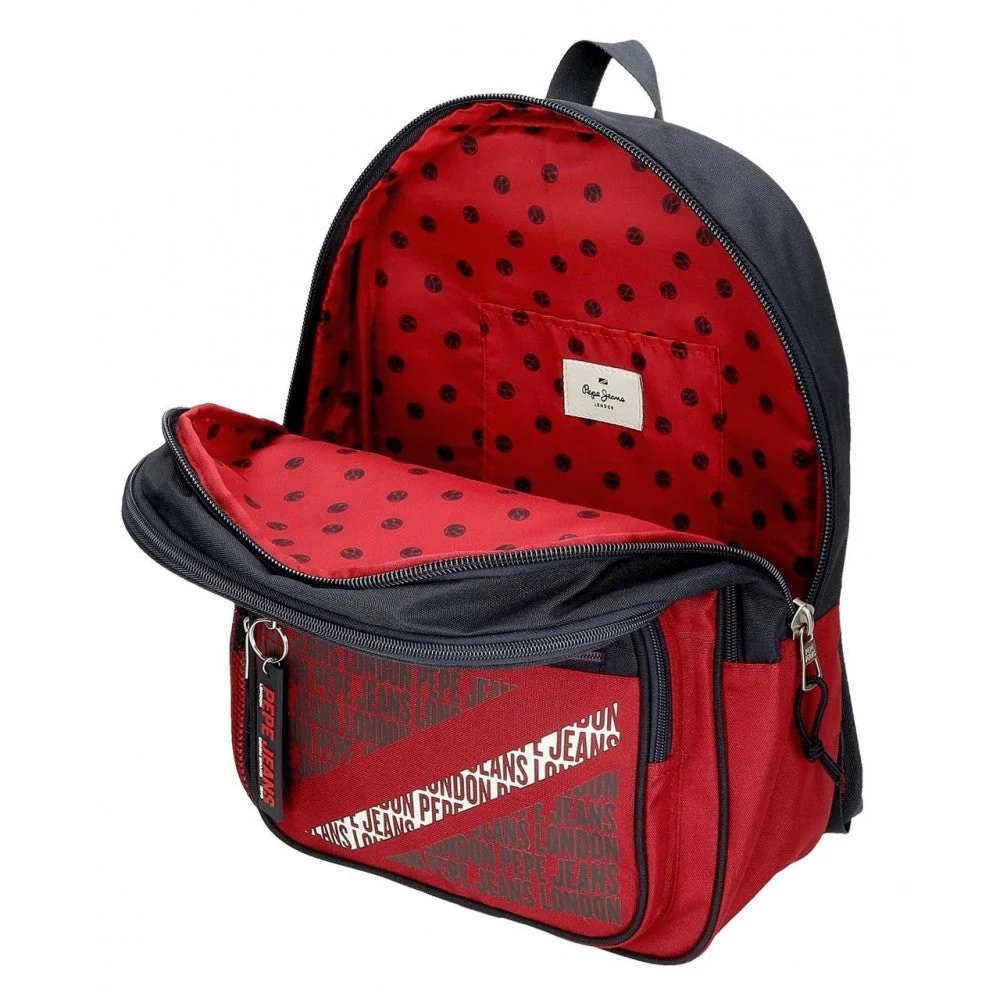 Mochila escolar dos compartimentos Pepe Jeans Clark 40cm con carro - Image 4