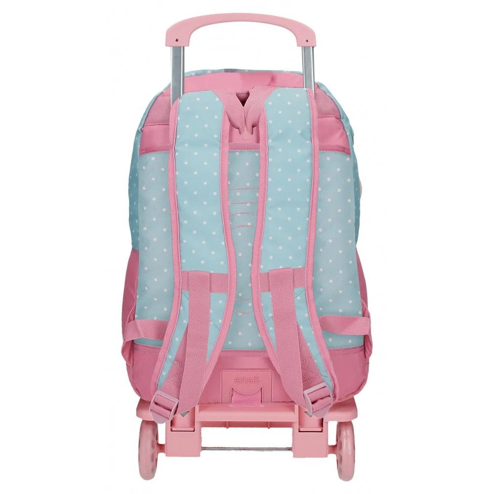 Mochila Escolar Enso Daisy con carro rosa - Image 3