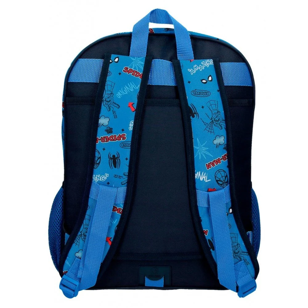 Mochila Escolar Spiderman Totally awesome 42cm Dos Compartimentos adaptable a carro - Image 2