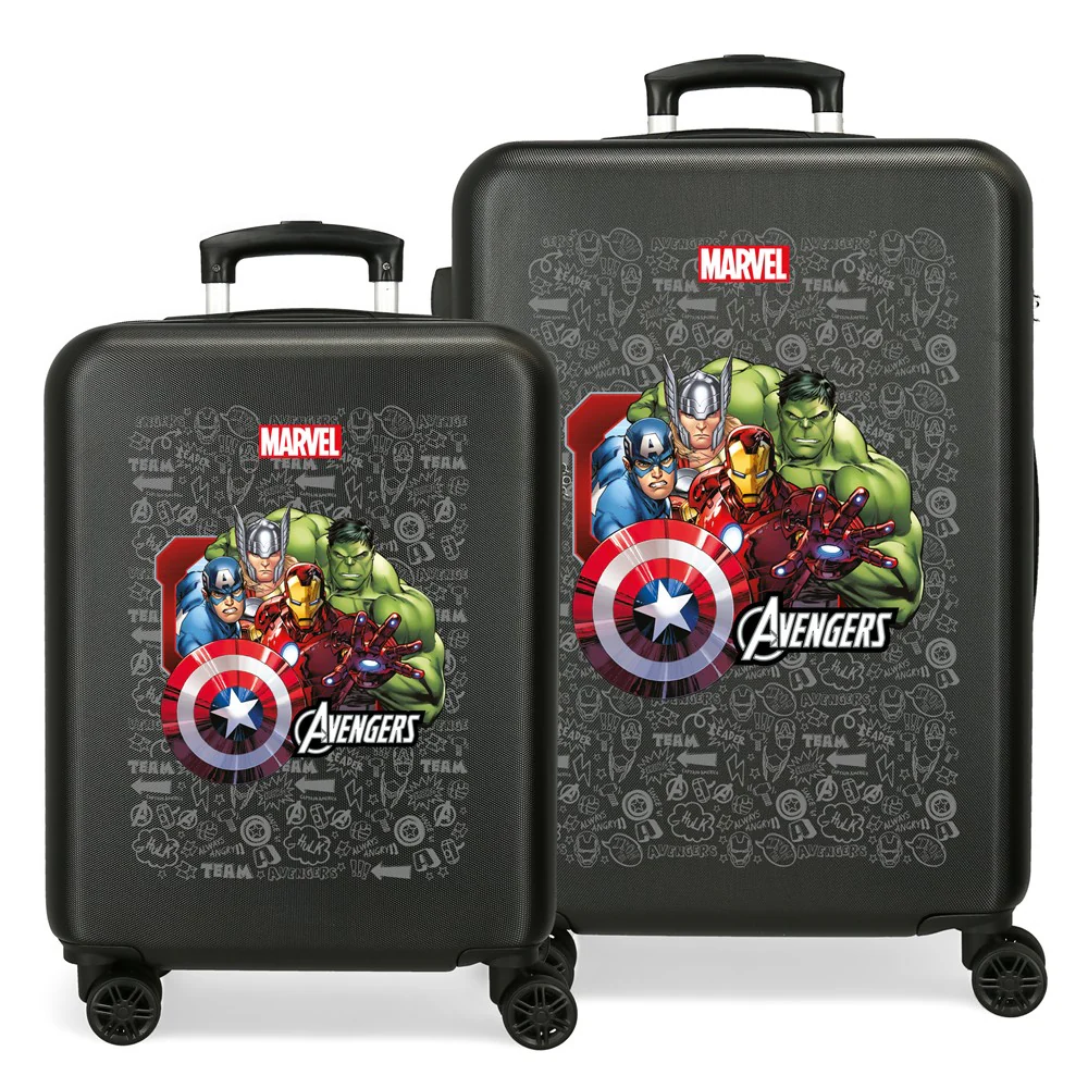 SET/2 TROLLEY ABS 55-65CM.4R. TEAM AVANGERS NEGRO C.102