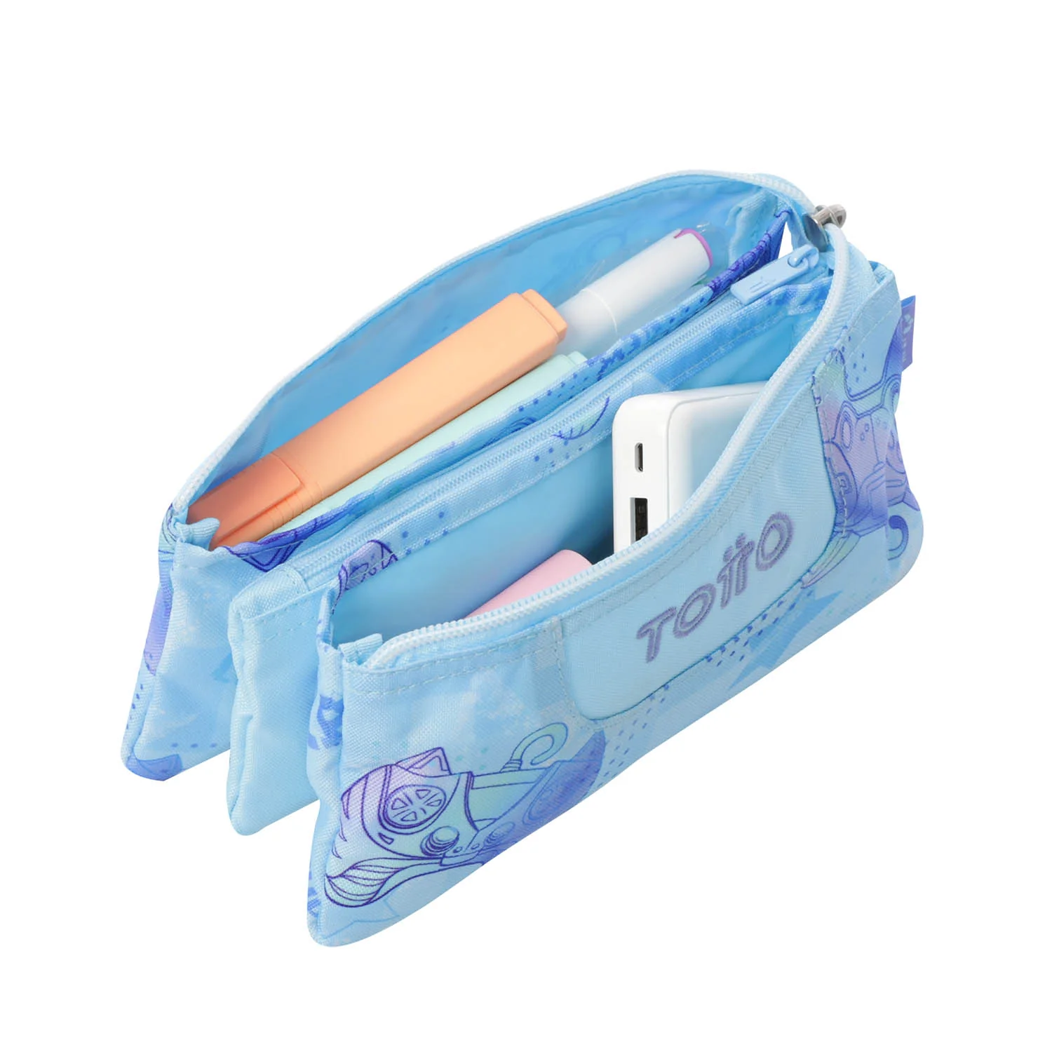 TOTTO Mochila escolar con ruedas Renglones + Estuche Tablero - 1FY Polar - Image 11