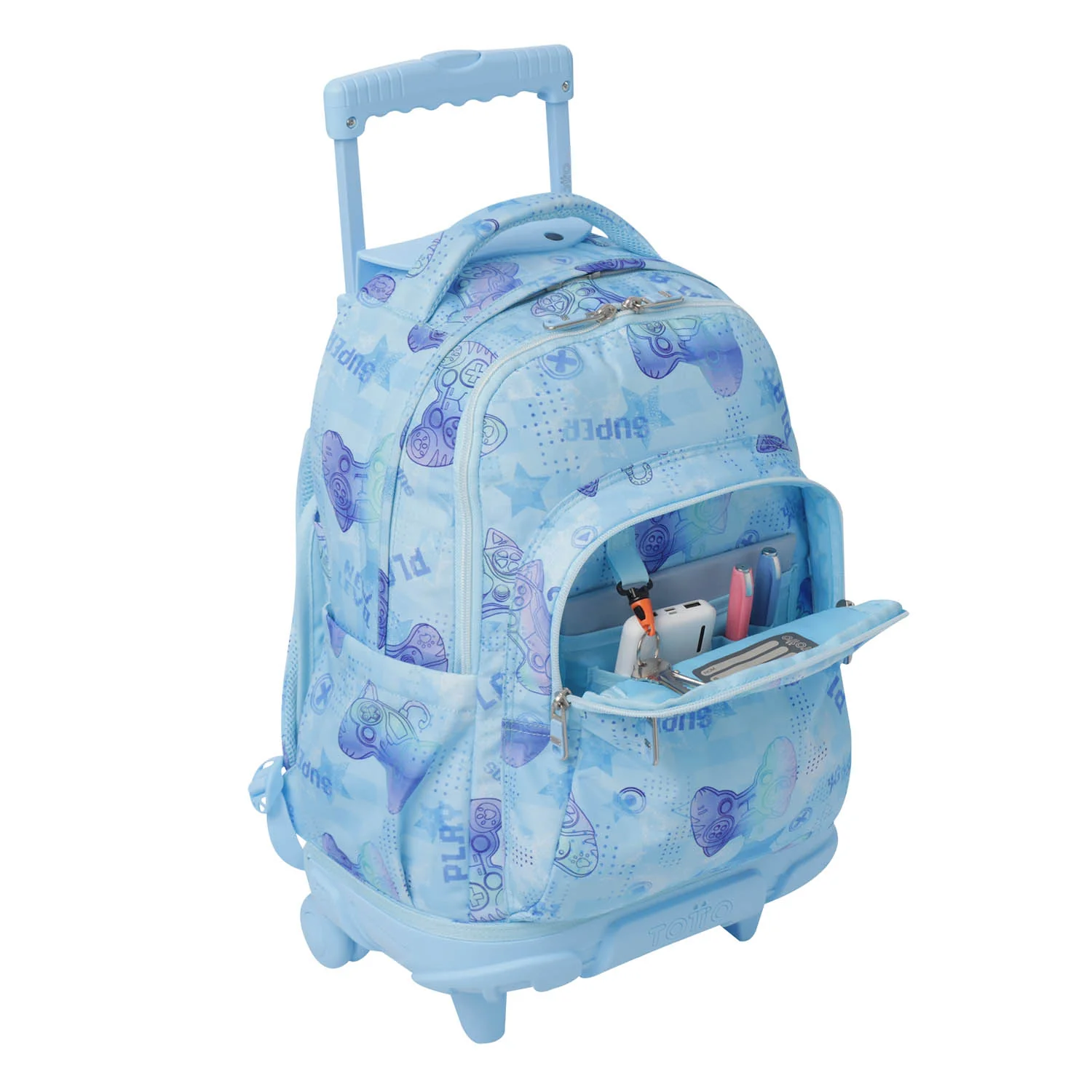 TOTTO Mochila escolar con ruedas Renglones + Estuche Tablero - 1FY Polar - Image 9