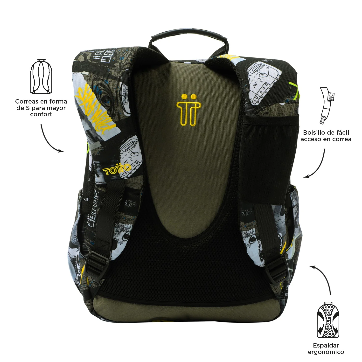 TOTTO Mochila escolar pequeña Gommas - 6CT Baski - Image 5