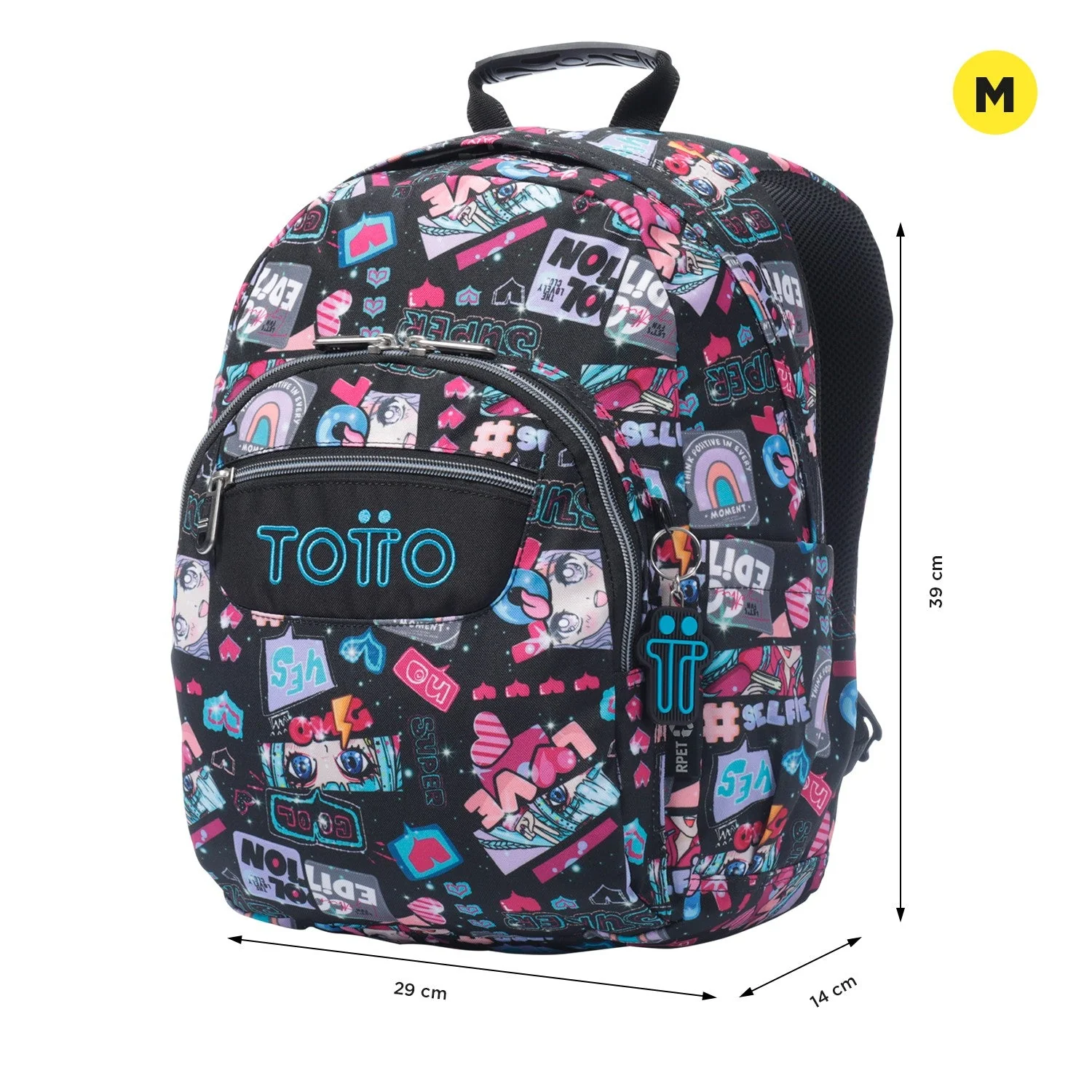 TOTTO Mochila escolar pequeña negro Misato - Gommas -6CZ - Image 2