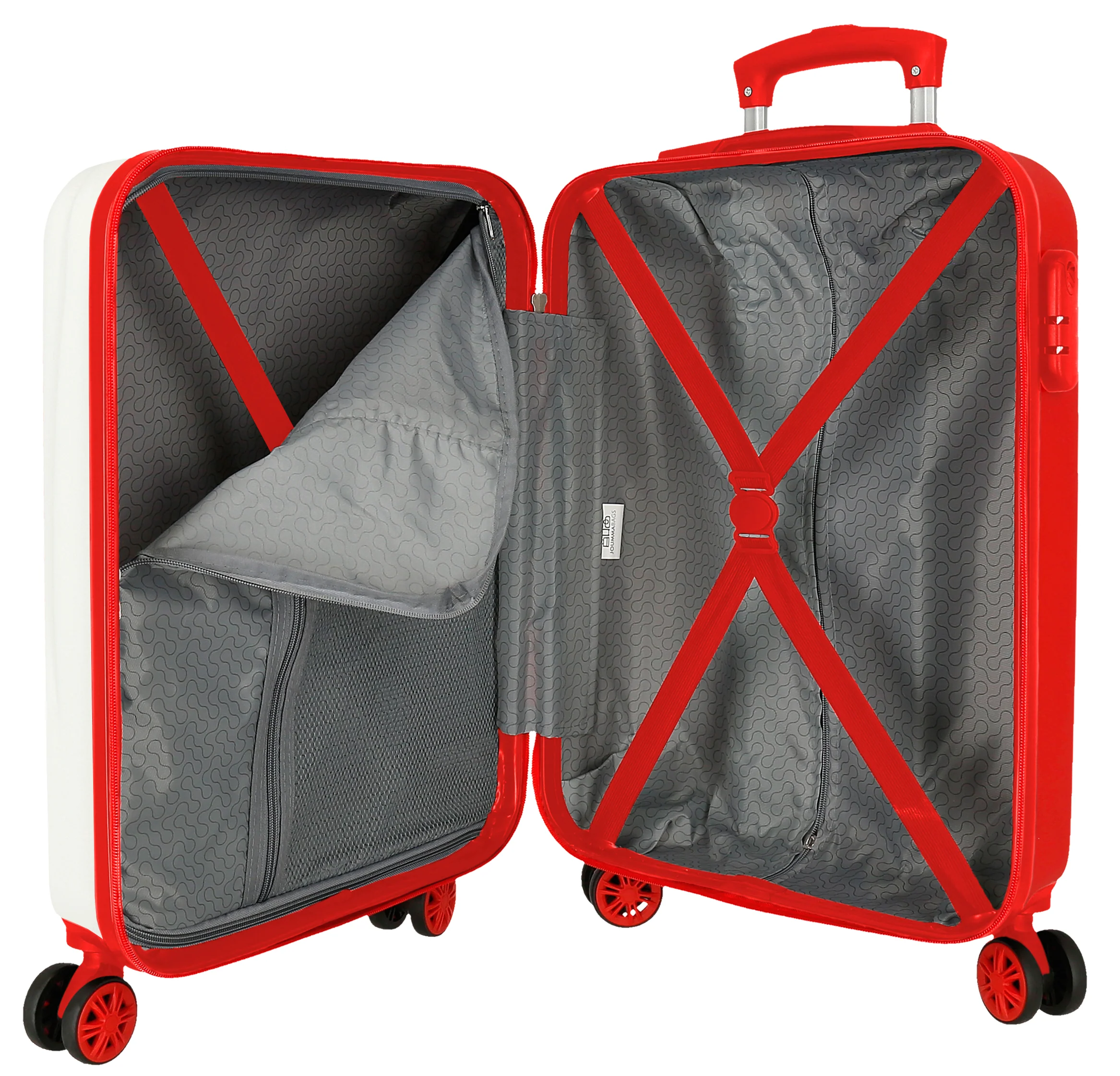TROLLEY ABS 55CM.4R. MICKEY MM28 RACING BLANCO-ROJO - Image 2